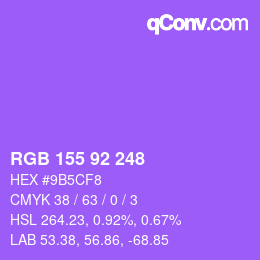 Color code: RGB 155 92 248 | qconv.com