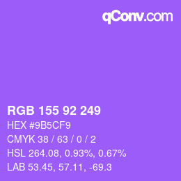 Color code: RGB 155 92 249 | qconv.com