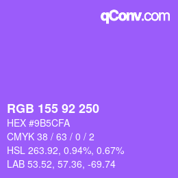 颜色代码: RGB 155 92 250 | qconv.com