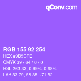 Color code: RGB 155 92 254 | qconv.com