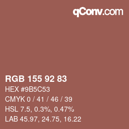 Farbcode: RGB 155 92 83 | qconv.com