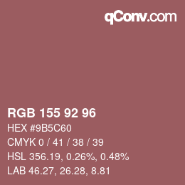 Color code: RGB 155 92 96 | qconv.com