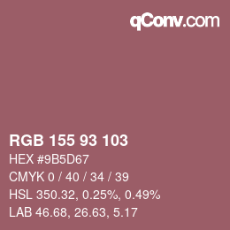 カラーコード: RGB 155 93 103 | qconv.com
