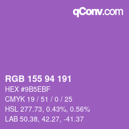 Color code: RGB 155 94 191 | qconv.com