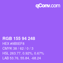 Color code: RGB 155 94 248 | qconv.com