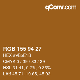 Color code: RGB 155 94 27 | qconv.com