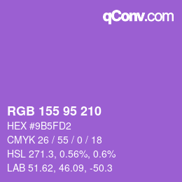 カラーコード: RGB 155 95 210 | qconv.com