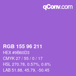 Color code: RGB 155 96 211 | qconv.com