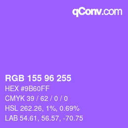 カラーコード: RGB 155 96 255 | qconv.com