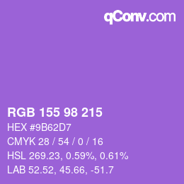 Color code: RGB 155 98 215 | qconv.com