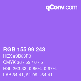 Color code: RGB 155 99 243 | qconv.com