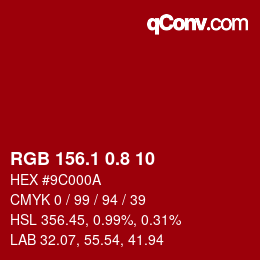 Color code: RGB 156.1 0.8 10 | qconv.com