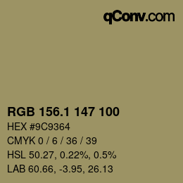 カラーコード: RGB 156.1 147 100 | qconv.com