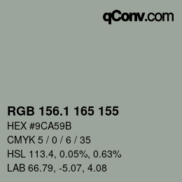 Color code: RGB 156.1 165 155 | qconv.com