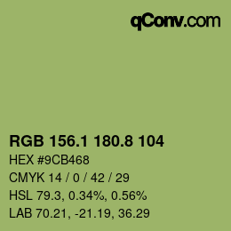 Color code: RGB 156.1 180.8 104 | qconv.com
