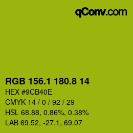 カラーコード: RGB 156.1 180.8 14 | qconv.com