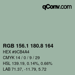 Color code: RGB 156.1 180.8 164 | qconv.com