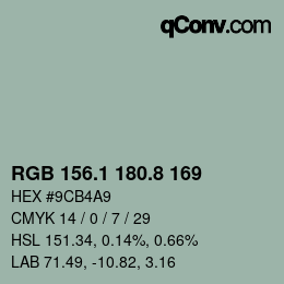 Color code: RGB 156.1 180.8 169 | qconv.com