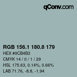 Color code: RGB 156.1 180.8 179 | qconv.com