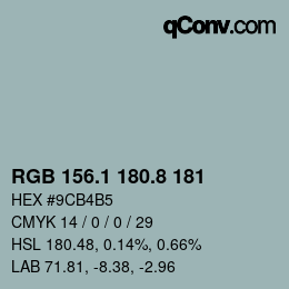 カラーコード: RGB 156.1 180.8 181 | qconv.com