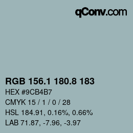 Color code: RGB 156.1 180.8 183 | qconv.com