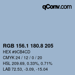 Color code: RGB 156.1 180.8 205 | qconv.com