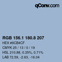 Color code: RGB 156.1 180.8 207 | qconv.com