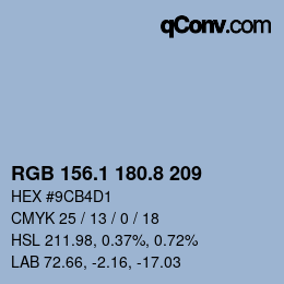Color code: RGB 156.1 180.8 209 | qconv.com