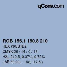 Color code: RGB 156.1 180.8 210 | qconv.com