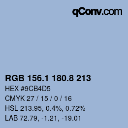 Color code: RGB 156.1 180.8 213 | qconv.com