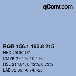 Color code: RGB 156.1 180.8 215 | qconv.com