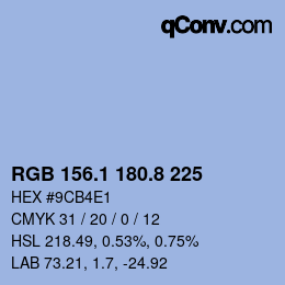 Color code: RGB 156.1 180.8 225 | qconv.com