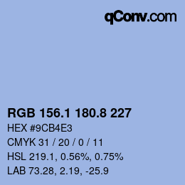 Color code: RGB 156.1 180.8 227 | qconv.com