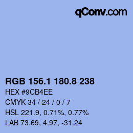 カラーコード: RGB 156.1 180.8 238 | qconv.com