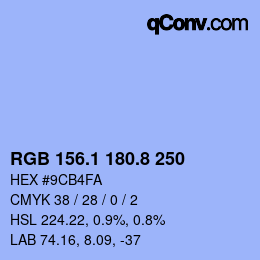 Color code: RGB 156.1 180.8 250 | qconv.com