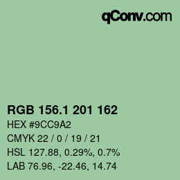 カラーコード: RGB 156.1 201 162 | qconv.com