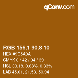 Color code: RGB 156.1 90.8 10 | qconv.com