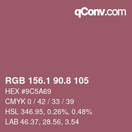 Color code: RGB 156.1 90.8 105 | qconv.com