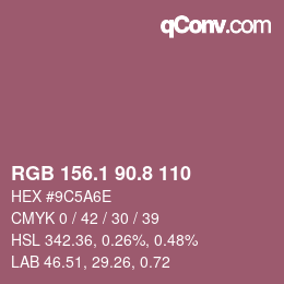 Color code: RGB 156.1 90.8 110 | qconv.com