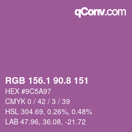 カラーコード: RGB 156.1 90.8 151 | qconv.com