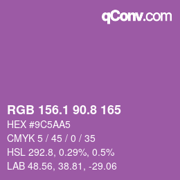 カラーコード: RGB 156.1 90.8 165 | qconv.com