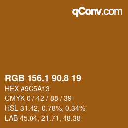 Color code: RGB 156.1 90.8 19 | qconv.com