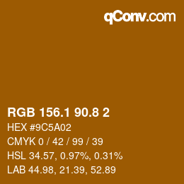 カラーコード: RGB 156.1 90.8 2 | qconv.com