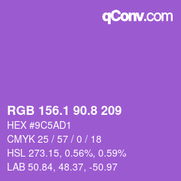 カラーコード: RGB 156.1 90.8 209 | qconv.com