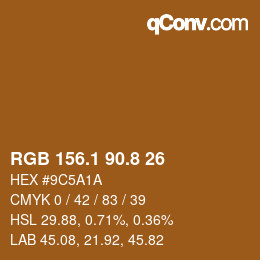 Color code: RGB 156.1 90.8 26 | qconv.com