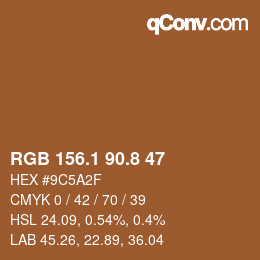 Color code: RGB 156.1 90.8 47 | qconv.com