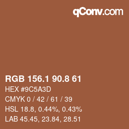 Color code: RGB 156.1 90.8 61 | qconv.com