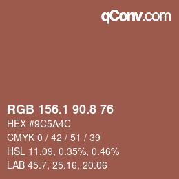 Color code: RGB 156.1 90.8 76 | qconv.com
