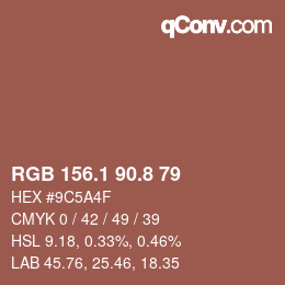 Color code: RGB 156.1 90.8 79 | qconv.com