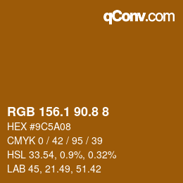 Color code: RGB 156.1 90.8 8 | qconv.com